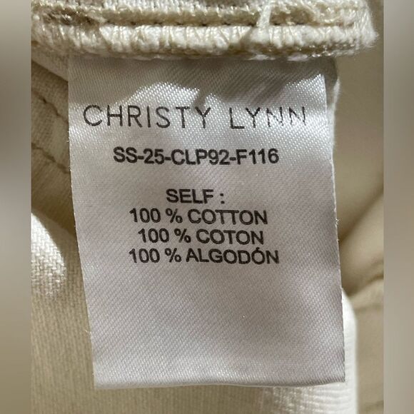 Christy Lynn Cream Ankle Cropped Jeans Classic Style - Picture 4 of 6